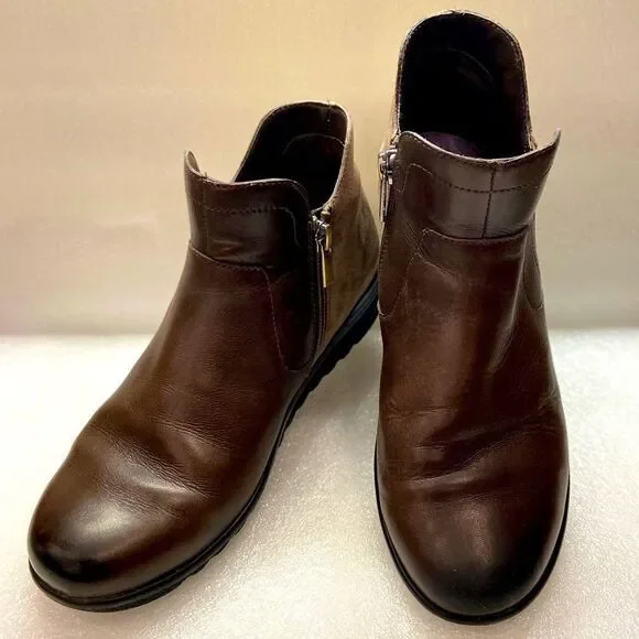 Aravon Josie Leather Brown Suede Booties (Size 7) - Picture 1 of 8